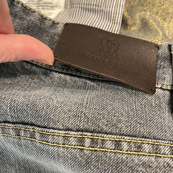 NWT Brunello Cucinelli Gray Wash Low Waist Raw Hem Straight Leg Jeans Size 12US - Picture 13 of 13